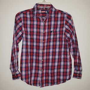 WRANGER PLAID BUTTON DOWN SHIRT SIZE BOYS LARGE 10/12